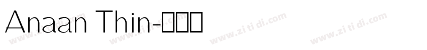 Anaan Thin字体转换